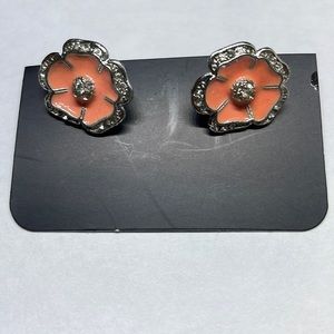 Pink Stud Flower Earrings